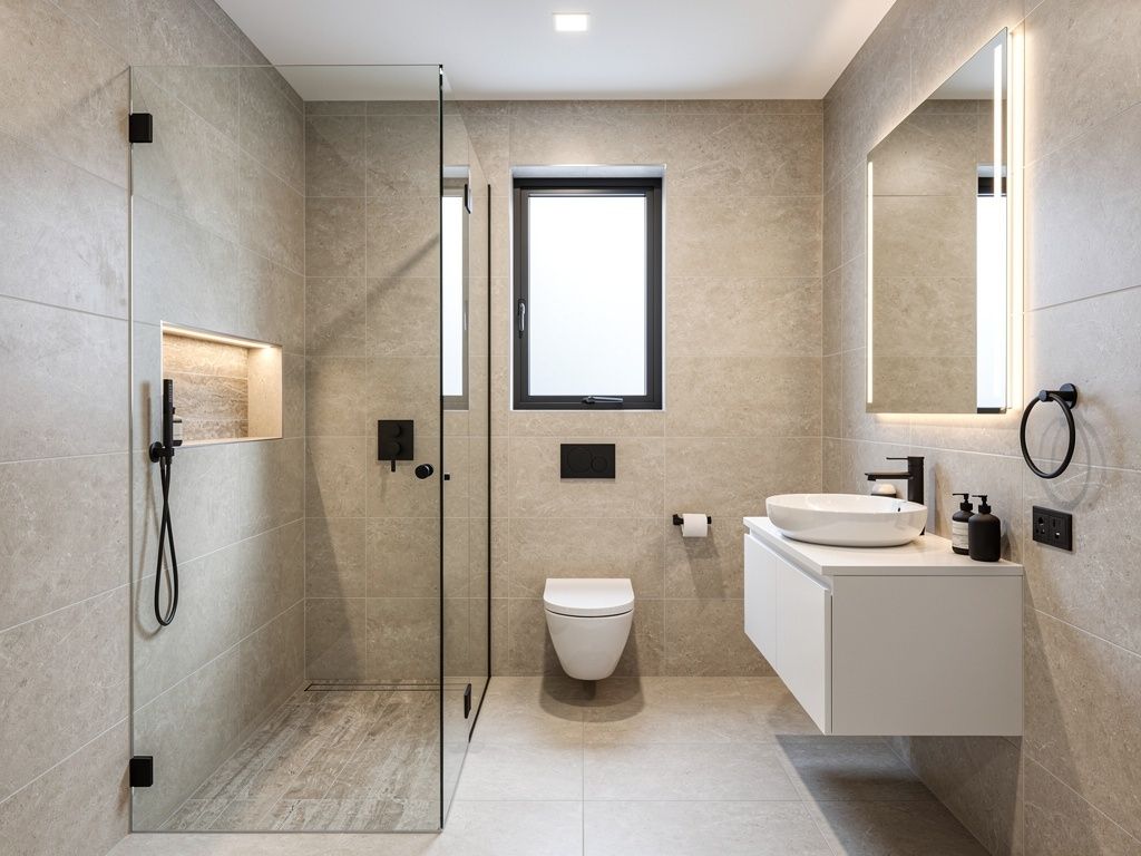 Contemporary bathroom after